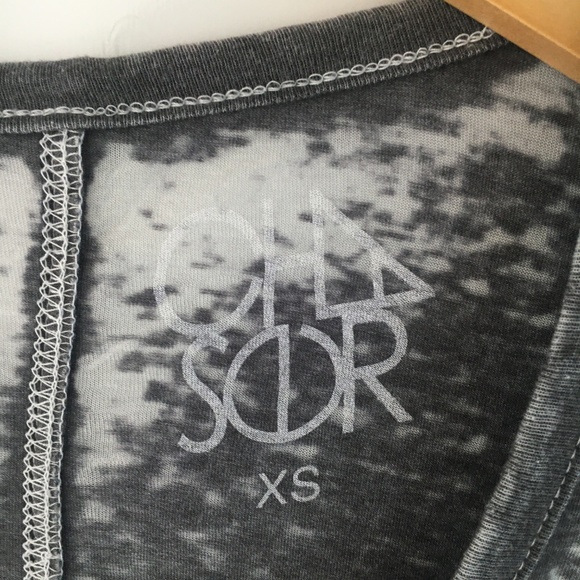 Chaser Horse Print Gray Burnout Long Sleeve Tee - Picture 5 of 8